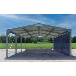 https://www.techni-contact.ovh/ressources/images/produits/merchandising/abri-bi-pente-en-kit-8x15x3-35m-bardage-1-long-pan-bas-17195163-1.jpg - Robuste et durable grâce sa structure en acier galvanisé à chaud ainsi qu'une couverture en tôles 1er choix à 5ondes renforcées.