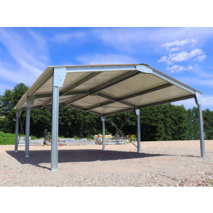 https://www.techni-contact.ovh/ressources/images/produits/merchandising/abri-bipente-en-kit-8x10x3-35m-33924891-1.jpg - D’une surface de 80m², ce carport galvanisé de grandes dimensions, vous offre tout l’espace nécessaire pour la protection de vos véhicules.