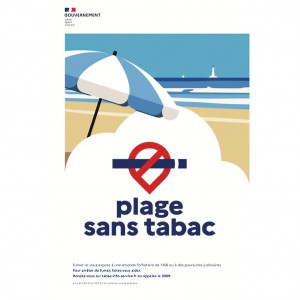 https://www.techni-contact.ovh/ressources/images/produits/merchandising/affiche-autocollante-plage-sans-tabac-a4-ou-a5-22425227-1.jpg - Format : A5 (15×21 cm) pour lieux fermés et couverts, A4 (21×30 cm) pour espaces non couverts et extérieurs