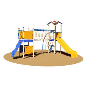 https://www.techni-contact.ovh/ressources/images/produits/merchandising/aire-de-jeux-exterieurs-avec-toboggan-33479821-1.jpg - Pour enfant de 3 à 12 ans – Dimensions : 557 x 535 x 355 cm