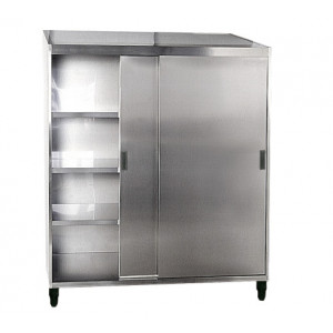 https://www.techni-contact.ovh/ressources/images/produits/merchandising/armoire-haute-a-portes-coulissantes-10616700-1.jpg - - Matière :  inox AISI 304L- 2 portes coulissantes - 3 étagères - Dimensions (L x l x H)  : 1000 x 600 x 1935 mm