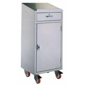 https://www.techni-contact.ovh/ressources/images/produits/merchandising/armoire-pupitre-a-roulettes-inox-33258-1.jpg - Dimensions (L x P x H) : 500 x 400 x 1170 mm - Acier inoxydable AISI 304 ou AISI 441