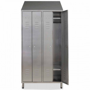 https://www.techni-contact.ovh/ressources/images/produits/merchandising/armoire-vestiaire-2-places-14264044-1.jpg - 4 Portes - Dimensions : 950 x 500 x 2160 mm - Acier inoxydable
