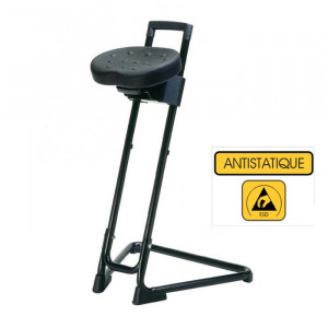 https://www.techni-contact.ovh/ressources/images/produits/merchandising/assis-debout-atelier-polyurethane-antistatique-97514323-1.jpg - Structure : Tubes en acier antistatique ESD - Assise en polyuréthane noire