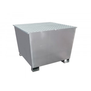https://www.techni-contact.ovh/ressources/images/produits/merchandising/bac-de-retention-en-acier-galvanise-pour-1-ibc-brag-1cfe-73275342-1.jpg - Bac de rétention en acier pour stockage de 1 cubitainer. Sécurisez le stockage d'une cuve de 1000 L sur un bac de rétention en acier galvanisé - Adapté pour les produits polluants ou inflammables