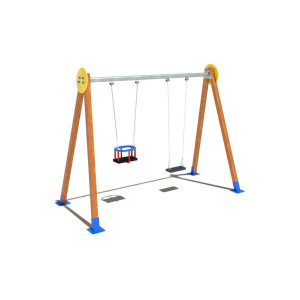 https://www.techni-contact.ovh/ressources/images/produits/merchandising/balancoire-en-bois-traite-9276194-1.jpg - Âge : 1 à 4 ans / 4 à 12 ans - 2 places - À sceller ou sur platine