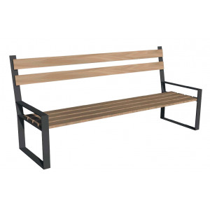 https://www.techni-contact.ovh/ressources/images/produits/merchandising/banc-de-jardin-en-bois-alu-686586-1.jpg - Longueur : 1800 mm - Bois 4 essences différentes, compact ou aluminium - A sceller