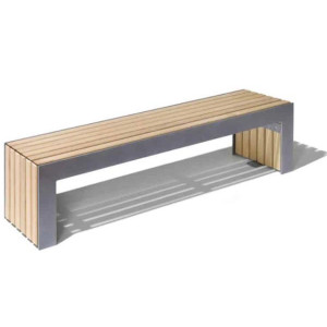 https://www.techni-contact.ovh/ressources/images/produits/merchandising/banquette-publique-en-acier-et-bois-991928-1.jpg - Assise en bois exotique FSC - Structure tôle d’acier galva