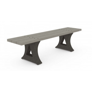 Banquette urbaine en plastique recyclé - L. 1800 mm - À sceller