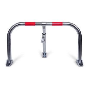 https://www.techni-contact.ovh/ressources/images/produits/merchandising/barriere-de-parking-75-5-cm-861616-1.jpg - Fermeture à cadenas - Fixation au sol, avec 3 pieds et 6 boulons fournis