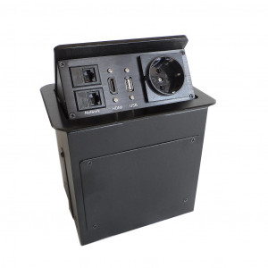 https://www.techni-contact.ovh/ressources/images/produits/merchandising/boitier-de-table-encastrable-avec-connectique-integree-11480553-1.jpg - 2xRJ45, USB 2.0, HDMI, Prise 220V/ Coloris noir ou gris.