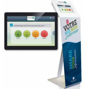 https://www.techni-contact.ovh/ressources/images/produits/merchandising/borne-de-satisfaction-91424577-1.jpg - Sondez vos clients, vos visiteurs ou vos collaborateurs avec cette borne de sondages. Créez vos propres enquêtes personnalisées grâce à de simples questions Smiley, des QCM à branchement conditionnel, ou des réponses libres