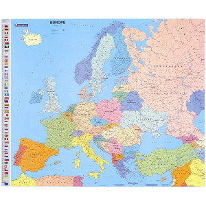 https://www.techni-contact.ovh/ressources/images/produits/merchandising/carte-geographique-d-europe-8660580-1.jpg - Dimensions : 100 x 122 cm - Ech. : 1/430 000
