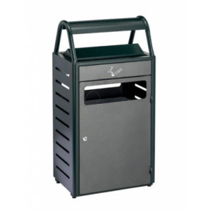 https://www.techni-contact.ovh/ressources/images/produits/merchandising/cendrier-corbeille-exterieur-en-acier-13123127-1.jpg - Acier - Capacité : 24 ou 48 L - Utilisation en extérieur - Fixation au sol