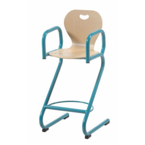 https://www.techni-contact.ovh/ressources/images/produits/merchandising/chaise-cantine-haute-2086411-1.jpg - Hauteur d’assise : 515 mm - Coque hêtre multiplis ép. 7 mm - Piètement tube acier rond Ø 25 mm