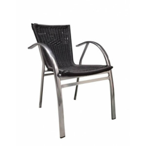 https://www.techni-contact.ovh/ressources/images/produits/merchandising/chaise-de-terrasse-empilable-57471489-1.jpg - Hauteur d'assise: 44 cm - Structure aluminium - Dos et assise : tressé noir