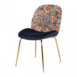 https://www.techni-contact.ovh/ressources/images/produits/merchandising/chaise-en-velours-et-motifs-35236723-1.jpg - Chaise de style contemporain en acier et velours avec dossier à motifs géométriques