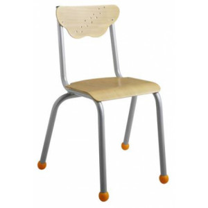 https://www.techni-contact.ovh/ressources/images/produits/merchandising/chaise-enfants-507585-1.jpg - Taille 1 à 4 - Assise et dossier en hêtre - Pieds en acier