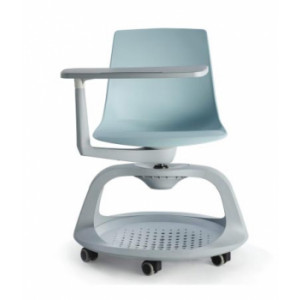 https://www.techni-contact.ovh/ressources/images/produits/merchandising/chaise-mobile-avec-tablette-95954477-1.jpg - Polypropylène - Hauteur d'assise : 402 mm - Roulettes pivotantes en nylon