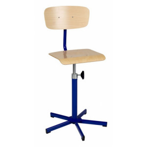 https://www.techni-contact.ovh/ressources/images/produits/merchandising/chaise-scolaire-de-laboratoire-9531155-1.jpg - Hauteur d'assise réglable de 52 à 70 cm - Assise et dossier hêtre - avec ou sans repose-pieds