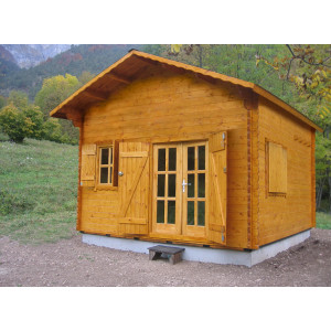 https://www.techni-contact.ovh/ressources/images/produits/merchandising/chalet-mezzanine-en-kit-69262493-1.jpg - Surface totale : 29 m² - Dimensions : 4,4 x 4,4 m - Matière: Bois 