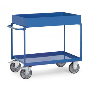 https://www.techni-contact.ovh/ressources/images/produits/merchandising/chariot-a-2-plateaux-toles-avec-rebord-7753109-1.jpg - Charge : 400 Kg - Norme 1757-3
