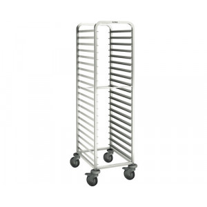 https://www.techni-contact.ovh/ressources/images/produits/merchandising/chariot-a-glissieres-plaques-de-cuisson-41611237-1.jpg - Inox - Capacité : 20 plaques de four 600 x 400 mm - Roues ø 125 mm