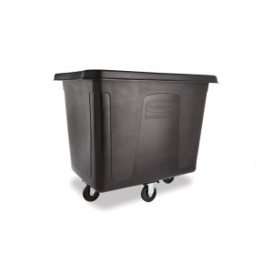 https://www.techni-contact.ovh/ressources/images/produits/merchandising/chariot-cubique-rubbermaid-10912900-1.jpg - Capacité : 500 L / 226,8 kg - Dim : 111,1 x 78,7 x 94 cm - Matière : Polyéthylène