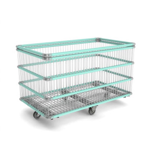 https://www.techni-contact.ovh/ressources/images/produits/merchandising/chariot-grillage-a-barreaux-11009556-1.jpg - Finition : Inox et Pehd vert et blanc
