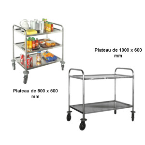 https://www.techni-contact.ovh/ressources/images/produits/merchandising/chariot-multi-usages-80-kg-14932497-1.jpg - - Matière : inox AISI 304 L - Dim ( L x l x H ) : 820 x 520 x 940 mm- Nombre plateaux : 2 - 3