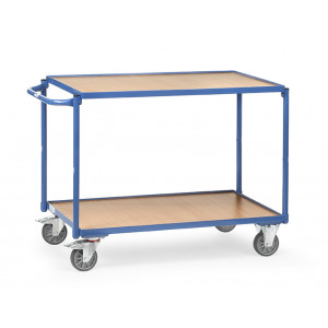 https://www.techni-contact.ovh/ressources/images/produits/merchandising/chariot-porte-outils-2-plateaux-300-kg-11314891-1.jpg - Charge 300 kg - Avec 2 plateaux en mélaminé - Barre de poussée horizontale