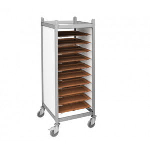 https://www.techni-contact.ovh/ressources/images/produits/merchandising/chariot-porte-plateaux-6426533-1.jpg - Matière : Inox - Dim(L x l x H) : 505 x 680 x 1680 mm- Capacité: 12 à 24 plateaux