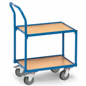 https://www.techni-contact.ovh/ressources/images/produits/merchandising/chariot-pour-bacs-avec-rebord-et-dossier-de-poussee-78487871-1.jpg - Charge : 250 kg - 2 plateaux en mélaminé -  Hauteur totale : 970 mm
