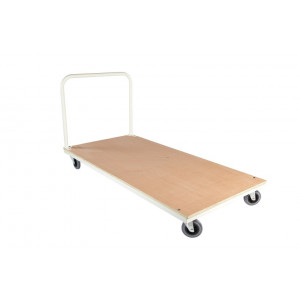 https://www.techni-contact.ovh/ressources/images/produits/merchandising/chariot-rangement-tapis-de-sport-6782078-1.jpg - Charge utile 500 Kg - Plateau bois : 2 x 1 m - 4 roues Ø 160 mm