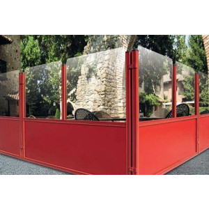 https://www.techni-contact.ovh/ressources/images/produits/merchandising/cloison-de-terrasse-8578843-1.jpg - Structure : Aluminium - Hauteurs : 85 ou 150 cm