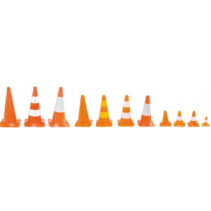 https://www.techni-contact.ovh/ressources/images/produits/merchandising/cones-signalisation-pvc-10726054-1.jpg - Hauteurs disponibles en cm : 20 - 30 - 50 - 75