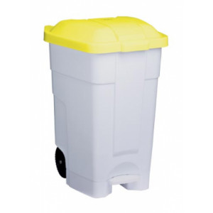 https://www.techni-contact.ovh/ressources/images/produits/merchandising/conteneur-a-dechet-roulant-a-pedale-haccp-120l-28732633-1.jpg - Capacité : 120 L - Polypropylène - Conforme à la méthode HACCP
