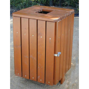 https://www.techni-contact.ovh/ressources/images/produits/merchandising/corbeille-de-ville-bois-carree-1051407-1.jpg - Capacité : 50 ou 100 Litres