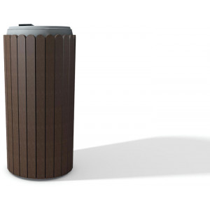 https://www.techni-contact.ovh/ressources/images/produits/merchandising/corbeille-de-ville-en-plastique-ecologique-5224068-1.jpg - Capacité:130 L–Dimension: Ø 52 x 100 cm –Finition: Marron