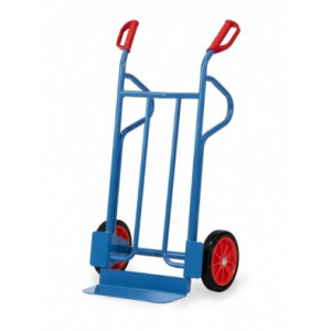 https://www.techni-contact.ovh/ressources/images/produits/merchandising/diable-en-tole-d-acier-6490372-1.jpg - Charge : 350 Kg - Hauteur : 1200 mm - Roues : caoutchouc, gonflables ou increvables