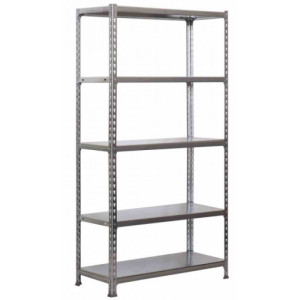 https://www.techni-contact.ovh/ressources/images/produits/merchandising/etagere-de-stockage-galva-5-niveaux-35714157-1.jpg - Capacité : 180 kg par plateau - Dimensions (H x L x P) : 2000 x 1000 x 500 mm – Finition : galvanisé