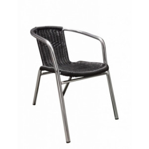 https://www.techni-contact.ovh/ressources/images/produits/merchandising/fauteuil-de-terrasse-empilable-19515469-1.jpg - Hauteur d'assise: 44 cm - Struture aluminium - Dos et assise : tressé noir