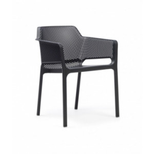 https://www.techni-contact.ovh/ressources/images/produits/merchandising/fauteuil-restaurant-plastique-net-46549779-1.jpg - Usage : Extérieur - Matière: polypropylène - Dimensions L x p x h : 60.5 x 58.5 x 80 cm