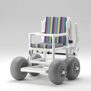 https://www.techni-contact.ovh/ressources/images/produits/merchandising/fauteuil-roulant-pour-plage-15795503-1.jpg - Charge maximale : 150 kg - Frein à mains - Résistant à l'eau de mer