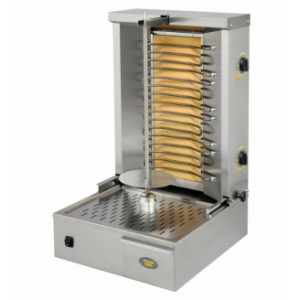 https://www.techni-contact.ovh/ressources/images/produits/merchandising/grill-a-kebab-electrique-14000262-1.jpg - Capacité : 25 kg de viande