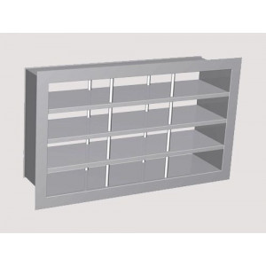 https://www.techni-contact.ovh/ressources/images/produits/merchandising/guichet-a-alveoles-en-inox-92467376-1.jpg - Matière : Inox - Alvéoles 350 x 400 x 150 mm