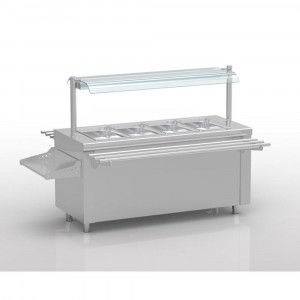 https://www.techni-contact.ovh/ressources/images/produits/merchandising/ilot-central-avec-bain-marie-sec-2850883-1.jpg - Inox - Température :  30°/ 90°C - de 4 à 6 GN 1/1