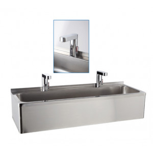 https://www.techni-contact.ovh/ressources/images/produits/merchandising/lave-mains-collectif-11644896-1.jpg - Inox AISI 304L - 2 robinets mitigeurs à commande électronique