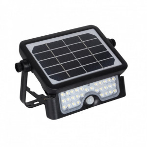 https://www.techni-contact.ovh/ressources/images/produits/merchandising/led-solaire-5w-avec-detecteur-12466237-1.jpg - Le Projecteur LED Solaire 5W avec Détecteur de Présence PIR de couleur noire se distingue par son panneau solaire et son design rotatif et portatif.