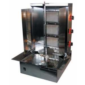 https://www.techni-contact.ovh/ressources/images/produits/merchandising/machine-a-kebab-a-gaz-8349014-1.jpg - Capacité : de 12 à 15 kg – Puissance : de 7 à 14 K w